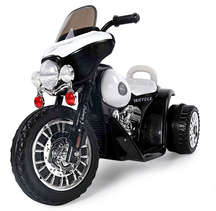Kindermotorrad mit Akku Modell Police/Schwarz